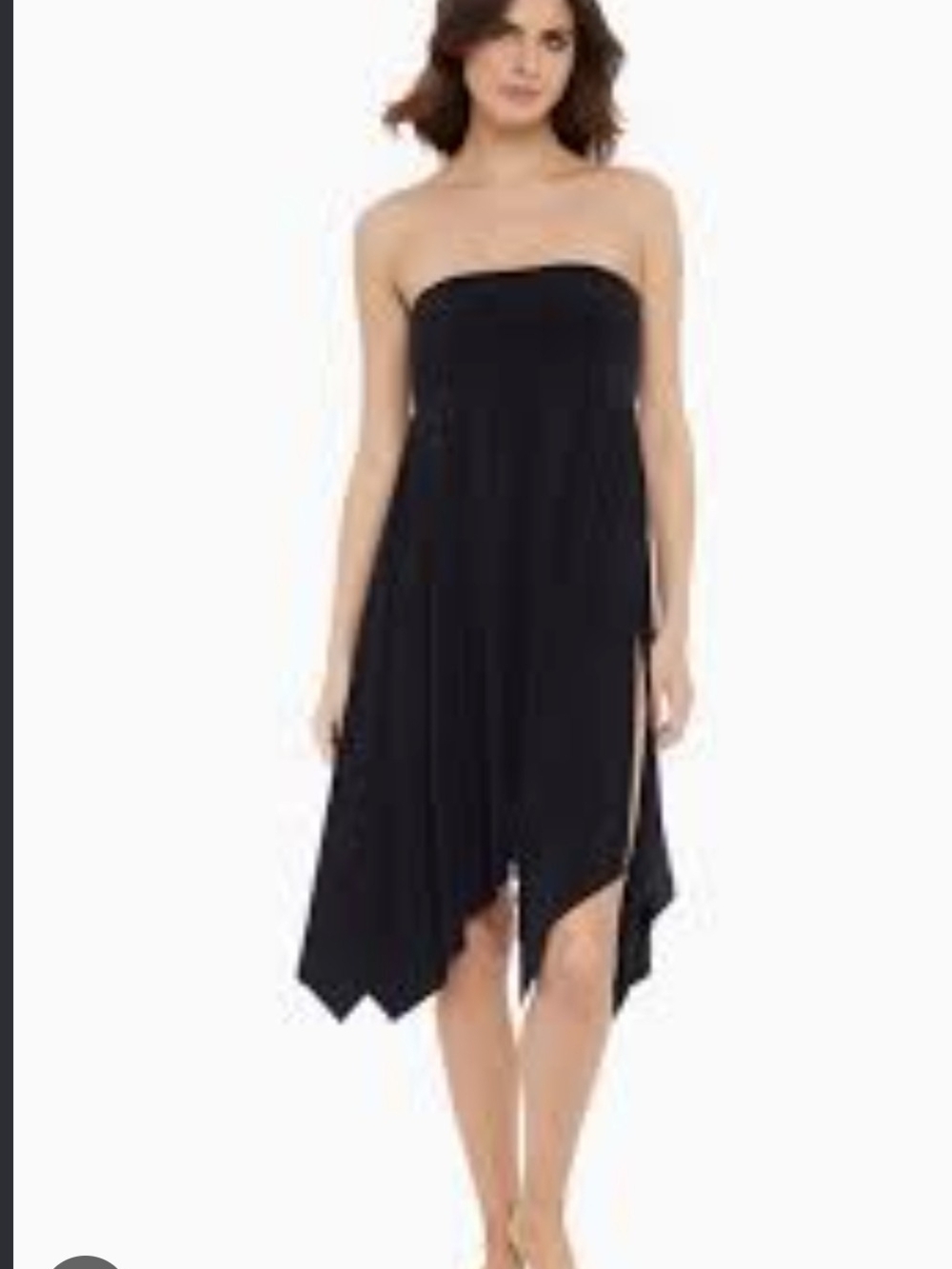 Magicsuit Black Asymmetrical Strapless Handkerchief Cover Up Dress Or Skirt